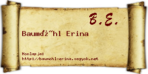 Baumöhl Erina névjegykártya